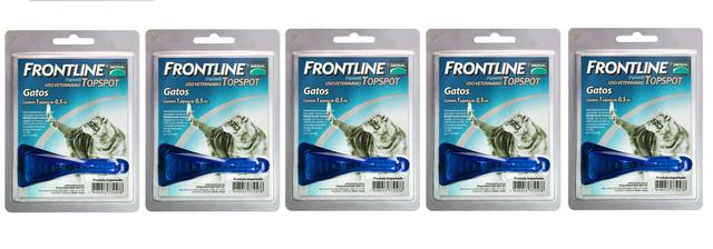 Imagem de Frontline top spot gato 0.5ml combo 5 unidades anti pulgas e carrapatos