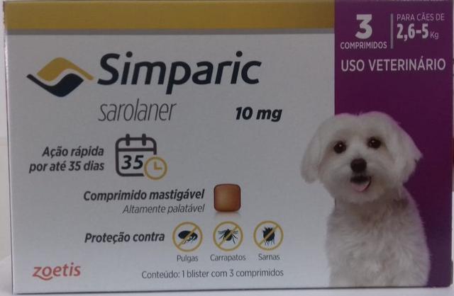 Imagem de Anti pulgas simparic 2,6kg a 5kg - 03 comprimidos