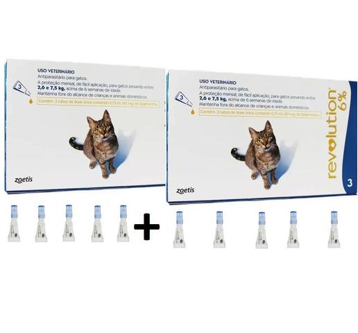 Imagem de combo Anti Pulgas Revolution Gato 45 Mg 2,6 A 7,5 Kg com 10 Pipetas