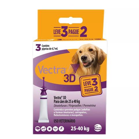 Imagem de Anti Pulgas Ceva Vectra 3d Para Cães 25a40kg Leve 3 Pague 2