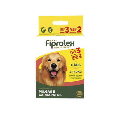 Imagem de Combo Fiprolex Cães 21 a 40kg 3 pipetas Ceva Anti-pulgas e Carrapatos