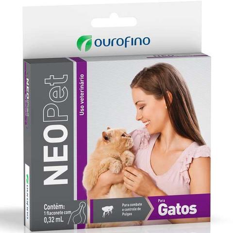 Imagem de Anti Pulgas e Carrapatos Ouro Fino Neopet 0,32mL para Gatos Até 8 Kg