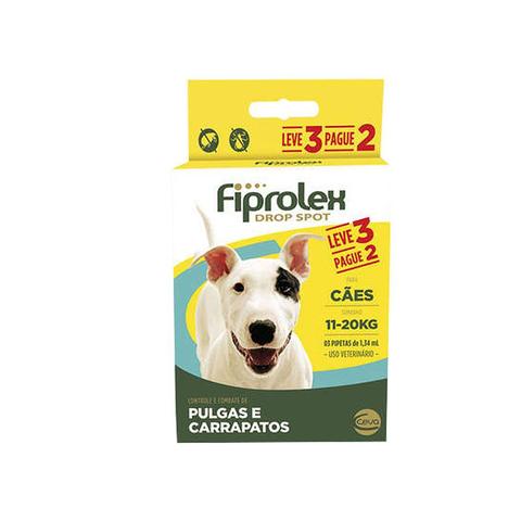 Imagem de Combo Fiprolex Cães 11 a 20kg 3 pipetas Ceva Anti-pulgas e Carrapatos