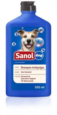 Imagem de Kit Tratamento Anti Pulga para Cachorro: 2 Shampoos Anti pulgas e 2 Talcos Anti pulgas para o animal e Ambiente Sanol