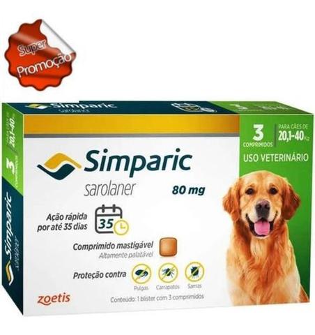 Imagem de Combo 2 Cxs Simparic 80 Mg 20 A 40 Kg - Anti Pulga Carrapato