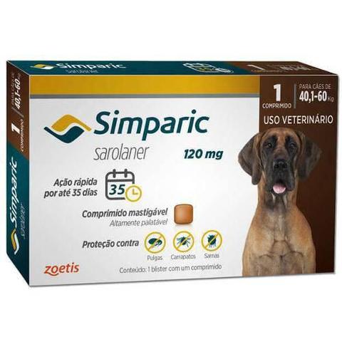 Imagem de Anti Pulgas Zoetis Simparic 120 Mg Para Cães 40 A 60 Kg 1CP