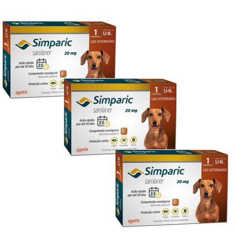 Imagem de Combo Anti Pulgas Simparic 20 Mg 5,1 A 10 Kg 9 Comprimidos