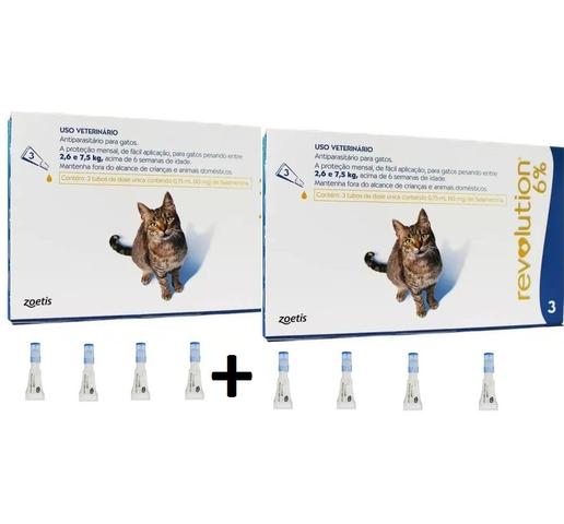 Imagem de combo Anti Pulgas Revolution Gato 45 Mg 2,6 A 7,5 Kg com 8 Pipetas